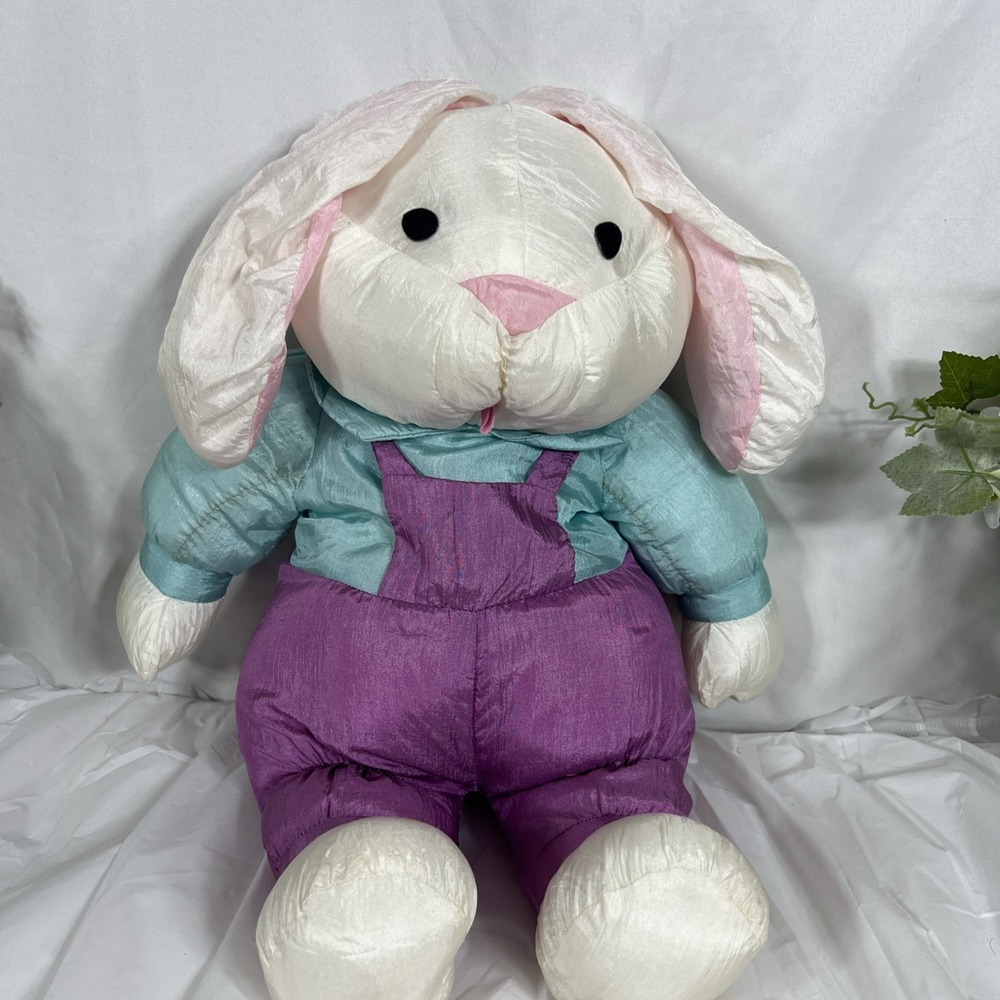 Vintage 1994 International Silver Company Nylon Puffalump Style‎ Bunny Plush